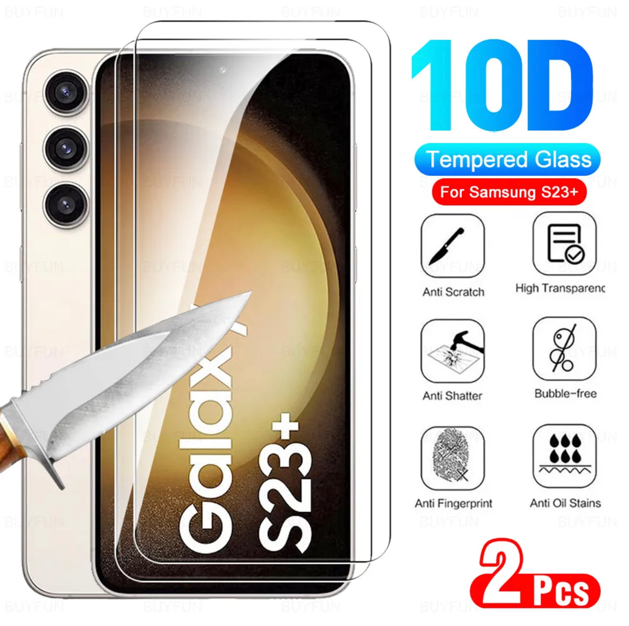 Yamizoo Premium 9H Clear ShatterProof Glass Screen Protector-2pks pour certains modèles Samsung Galaxy Yamizoo Premium 9H Clear ShatterProof Glass Screen Protector-2pks pour certains modèles Samsung Galaxy